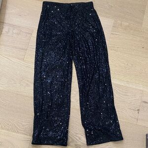 H&M Black Sequin Trousers